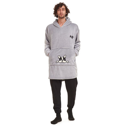 Snuggs Blanket Hoodie Light grey Dog Pocket